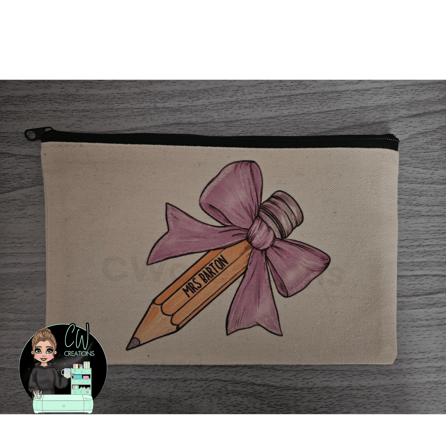 3xTeacher Bow Pencil Cases - CWcreations