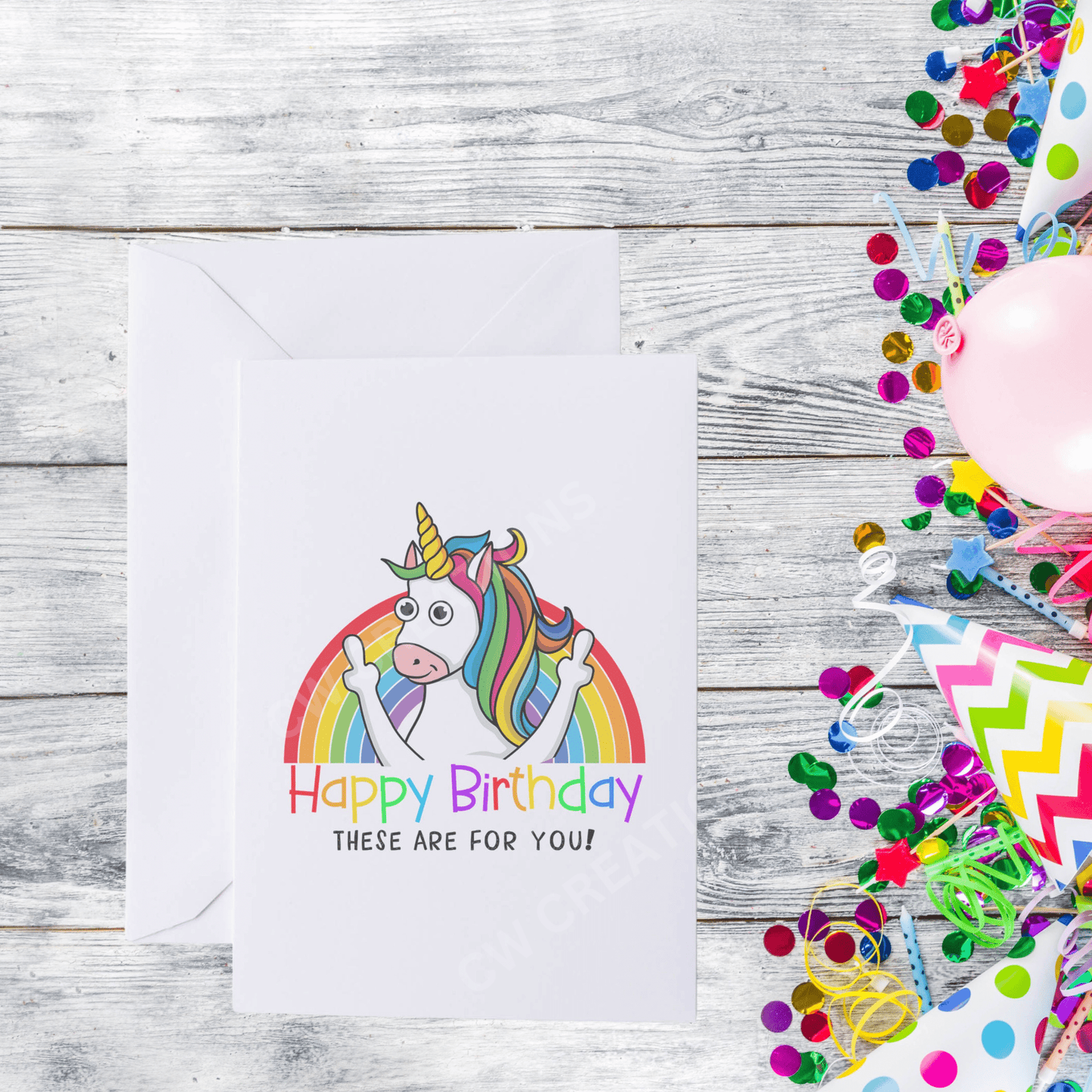 Adult Unicorn Funny Birthday Card - CWcreations