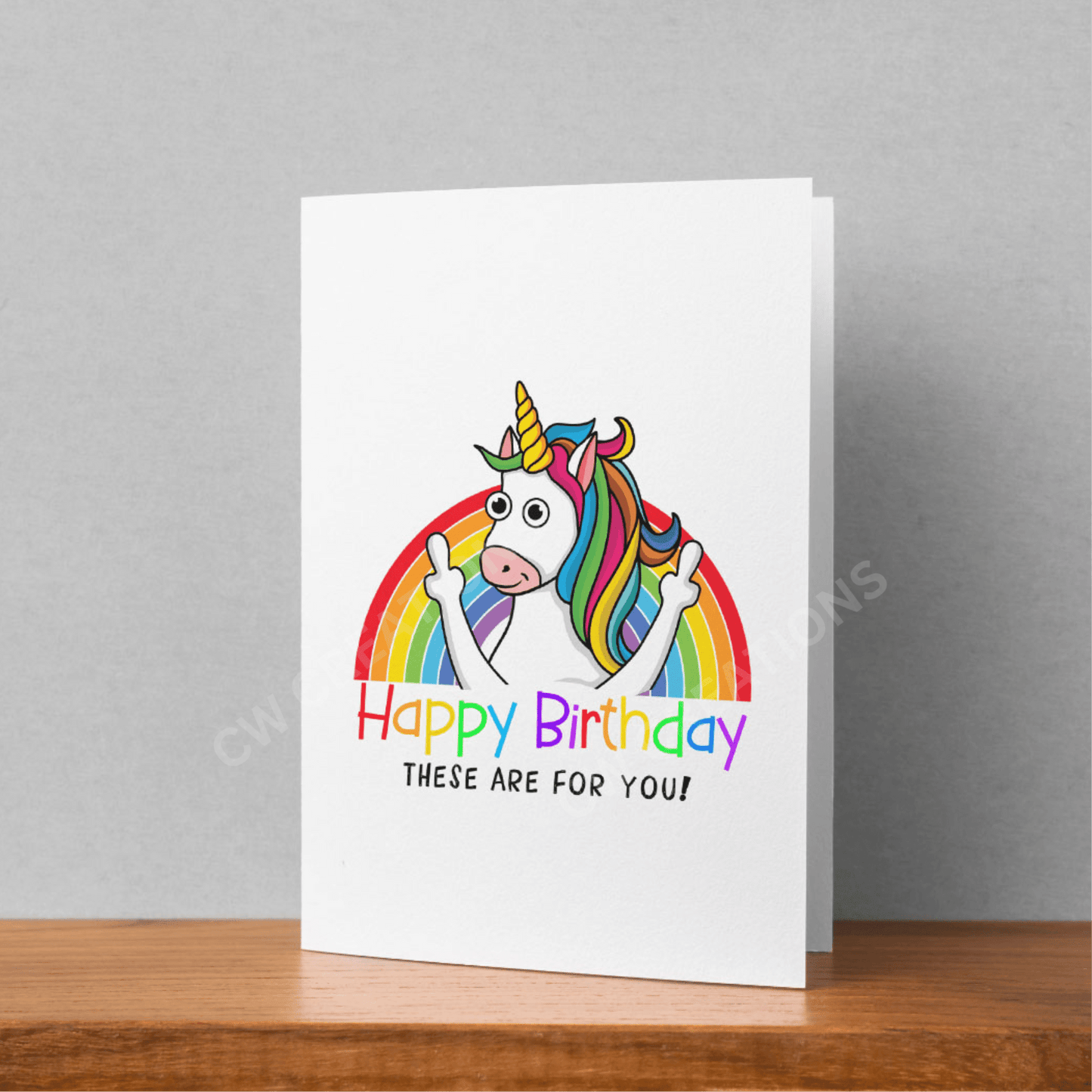 Adult Unicorn Funny Birthday Card - CWcreations