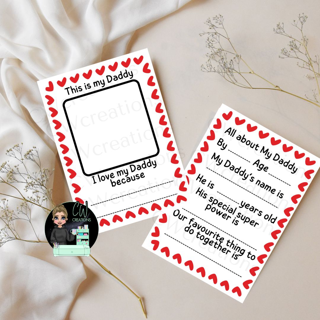 All About My Daddy Printable - CWcreations