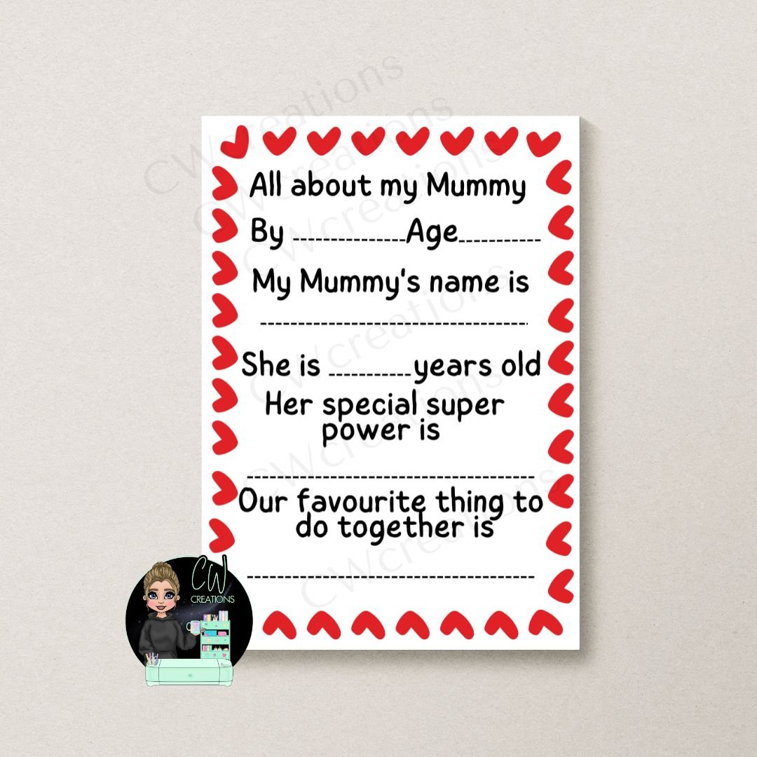 All About My Mummy Printable - CWcreations