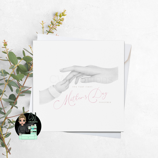First Mother's Day Card | New Mum Card | Our First Mother's Day Together | Personalised or Blank Inside | Pink Blue or Neutral - CWcreations