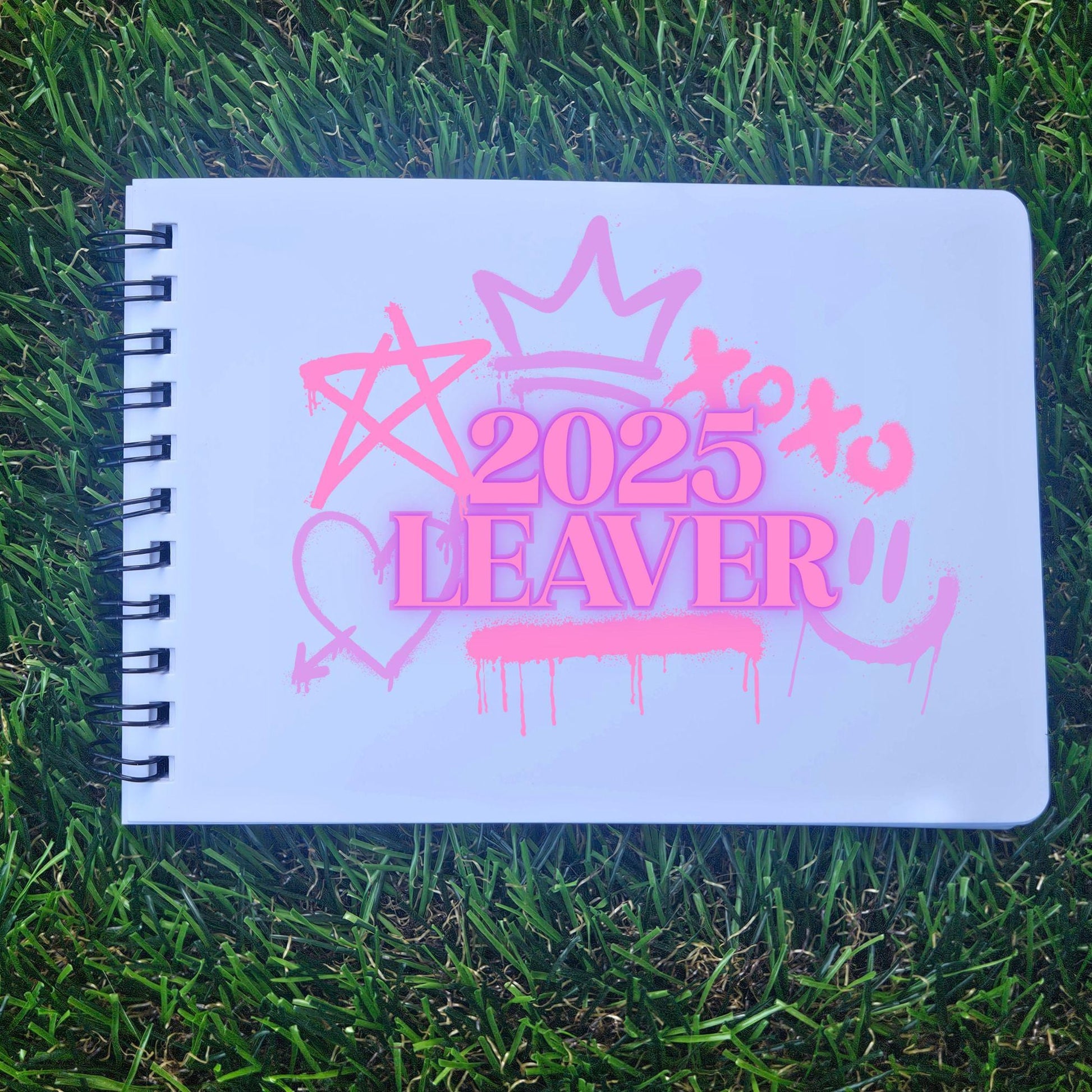 Pink and Purple Leavers Notebook - CWcreations