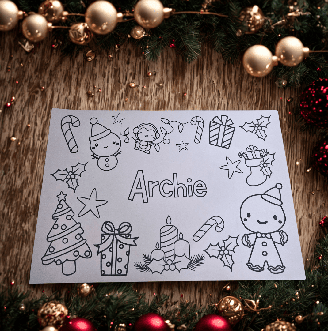 Personalised Christmas Colouring Sheet - CWcreations
