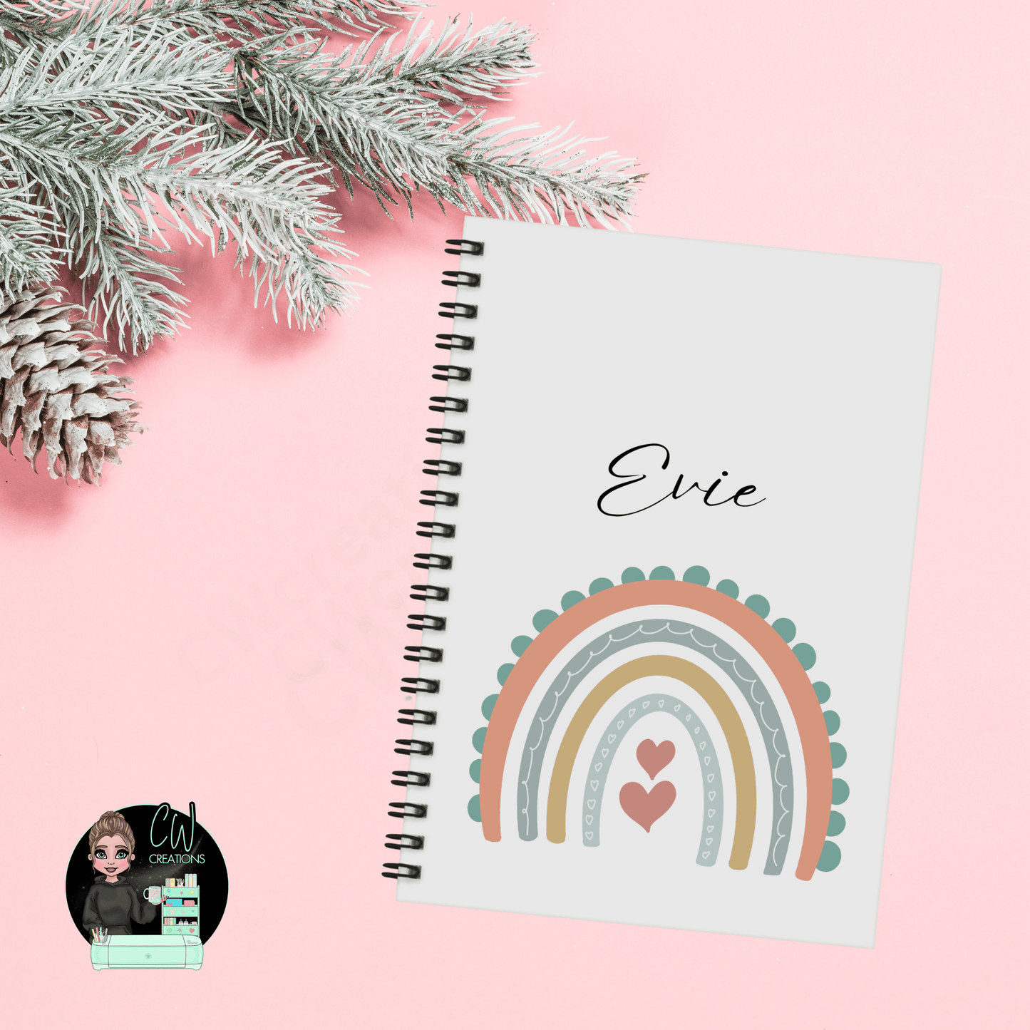 Personalised Rainbow Notebook - CWcreations