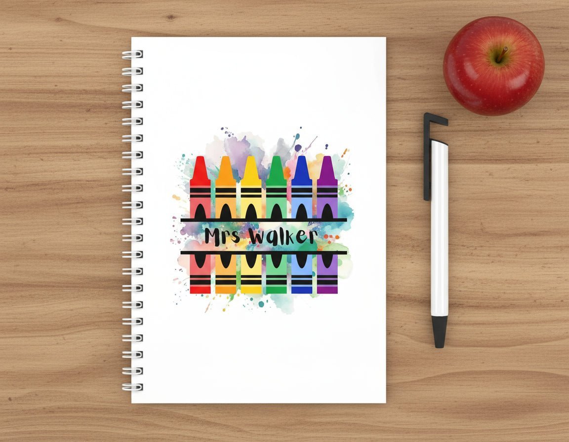 Personalised Teacher Crayon Notebook/Journal - CWcreations