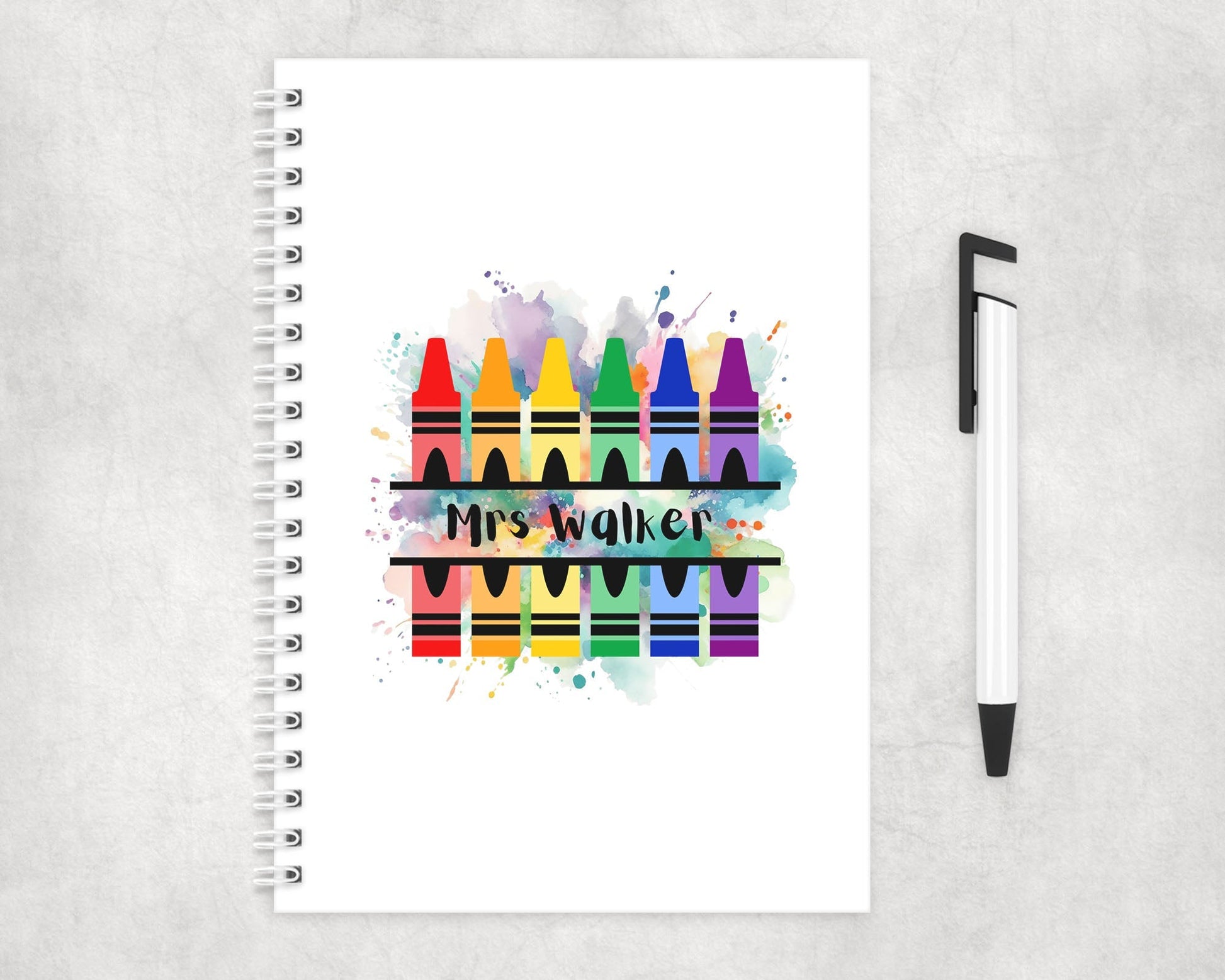 Personalised Teacher Crayon Notebook/Journal - CWcreations