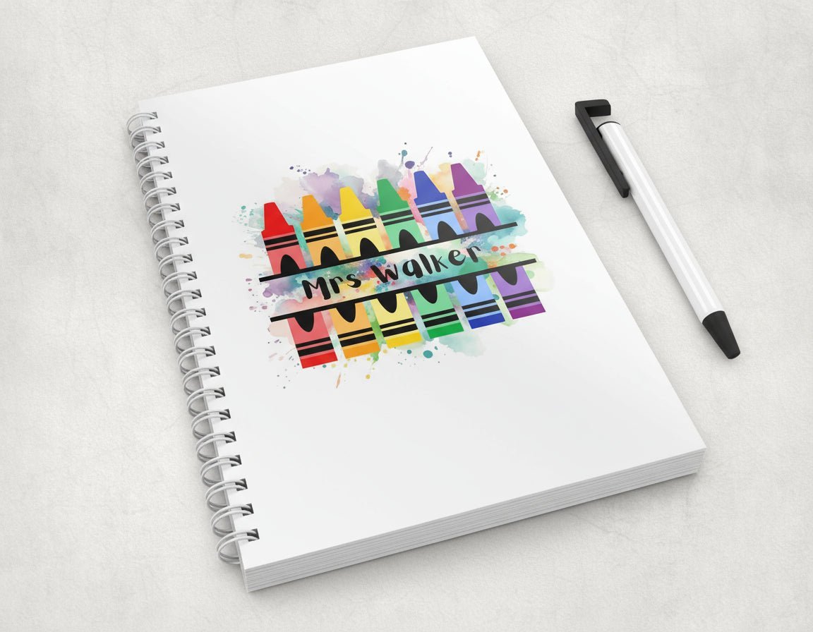 Personalised Teacher Crayon Notebook/Journal - CWcreations