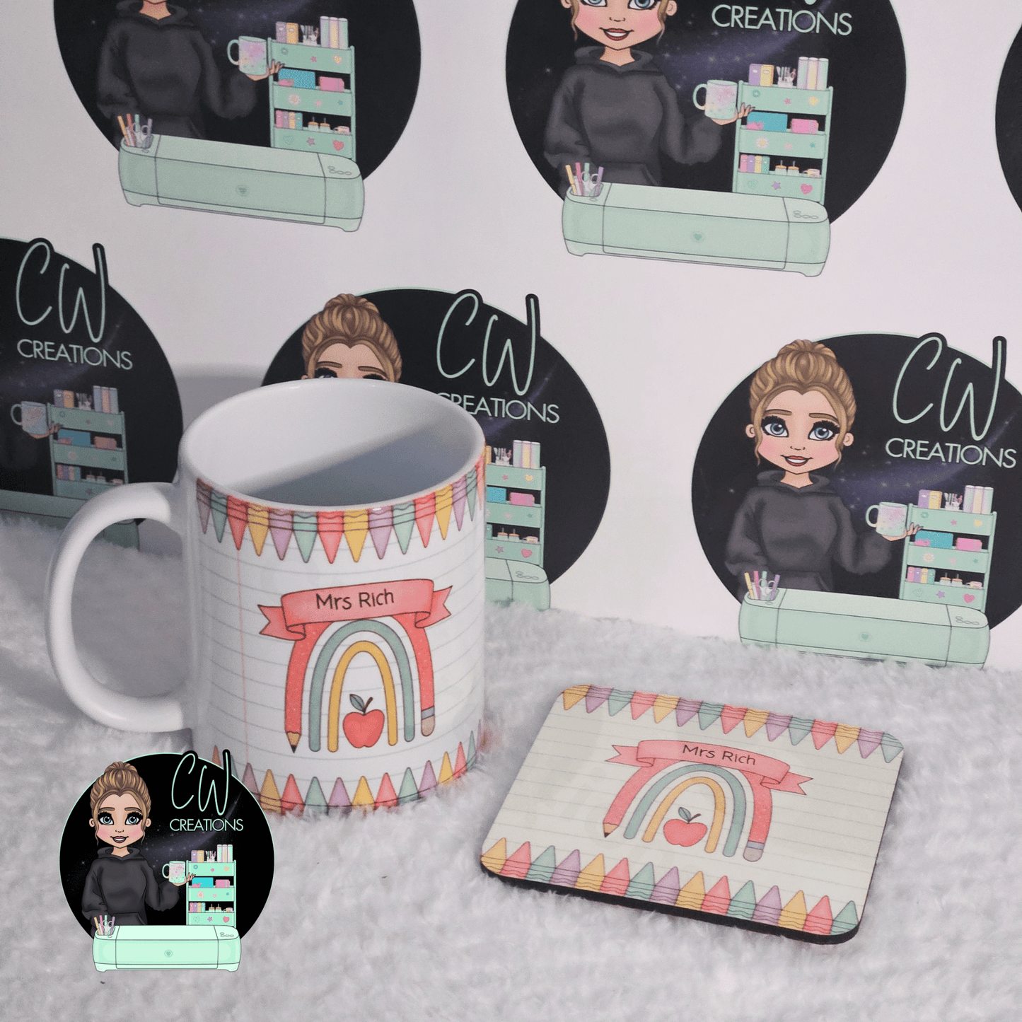 Personalised Teacher Mug & Coaster Set - CWcreations