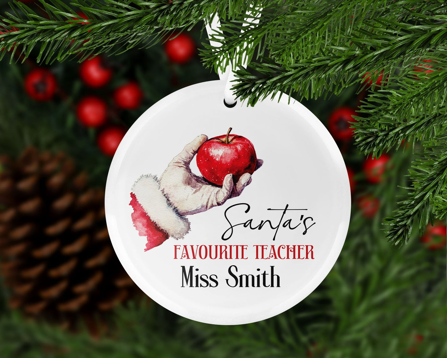 Santa's Favourite Teacher Christmas Decoration - CWcreations