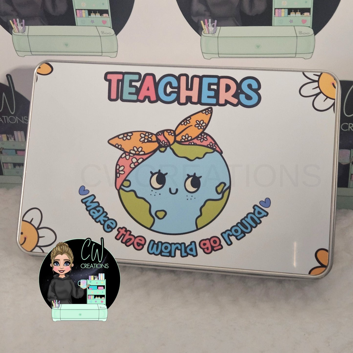 Teachers Make The World Go Round Tin - CWcreations