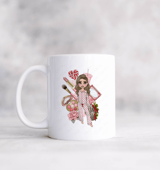 Valentine’s Pyjama Doll Personalised mug - CWcreations